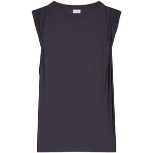 Dries Van Noten NEW Hatty Black Jersey Rolled Sleeveless Top Womens Size Small